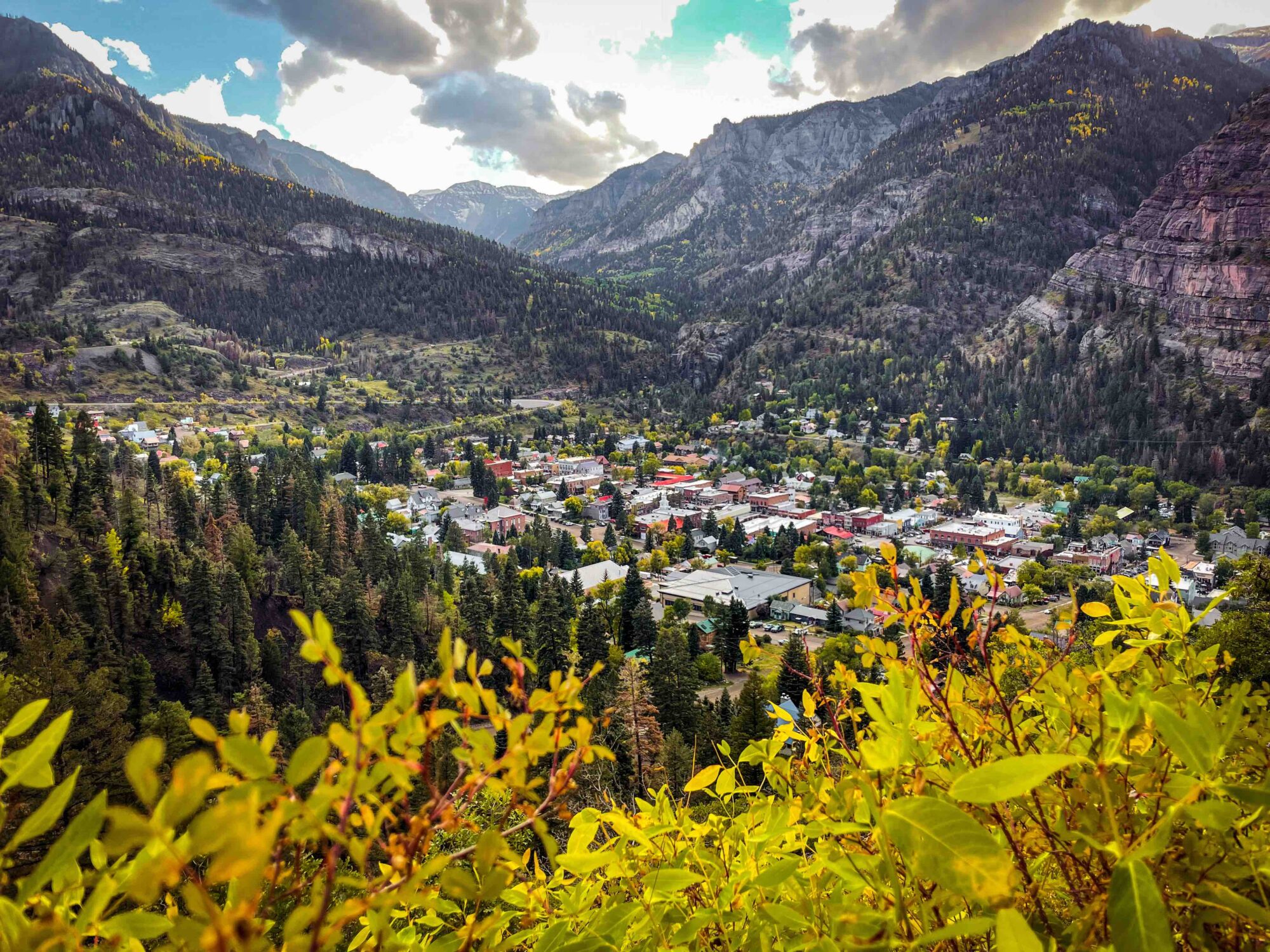 view of ouray co from the perimeter trail